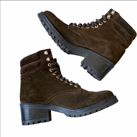 Steve Madden Suede Vintage Combat Boots Size 7.5 - Picture 2 of 6